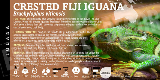 Iguana Collector Cards and Enclosure Labels β Exotic Pet Decor